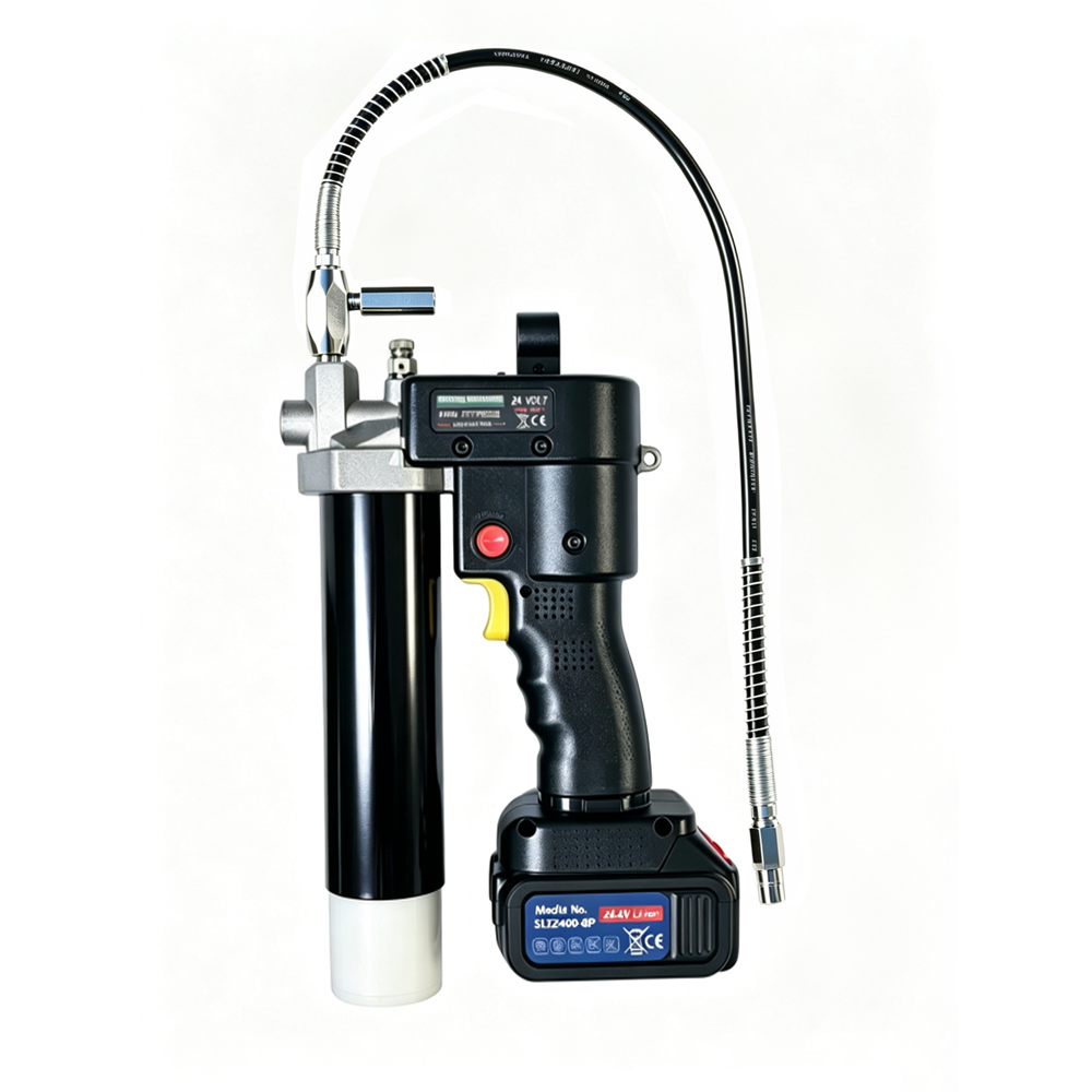 SENLITE SLT2400 cordless electric grease gun black white barrel with hose