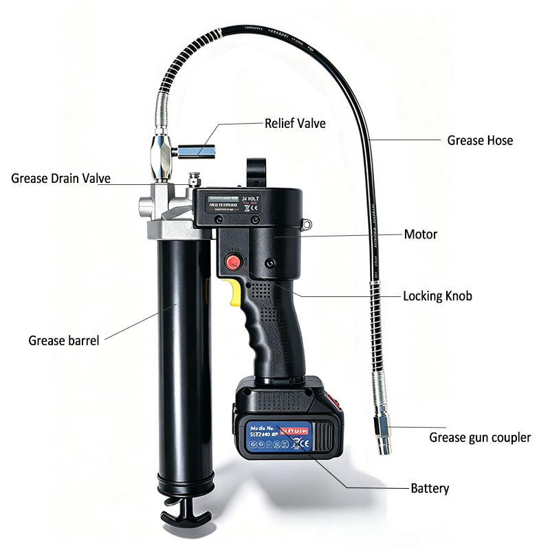 SENLITE SLT2400 cordless electric grease gun components diagram english
