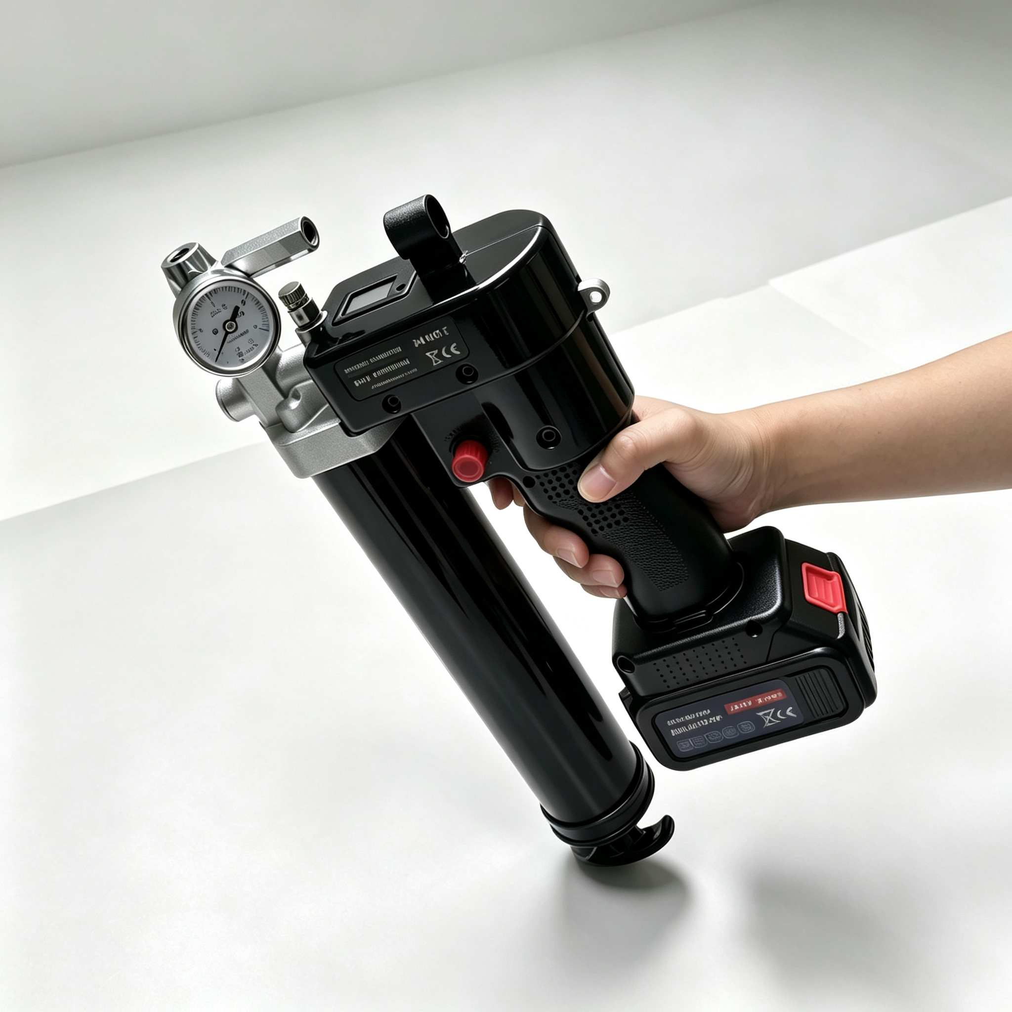 SENLITE SLT2400-Y cordless electric grease gun handheld in use