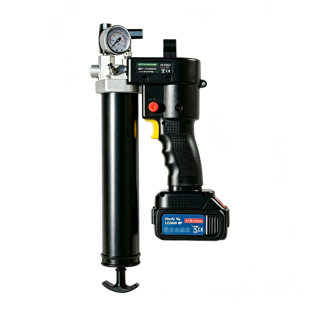 SENLITE SLT2400-Y cordless electric grease gun pressure gauge no hose side