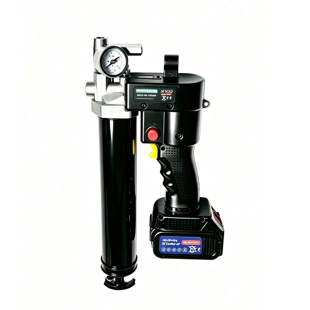 SENLITE SLT2400-Y cordless electric grease gun pressure gauge top view