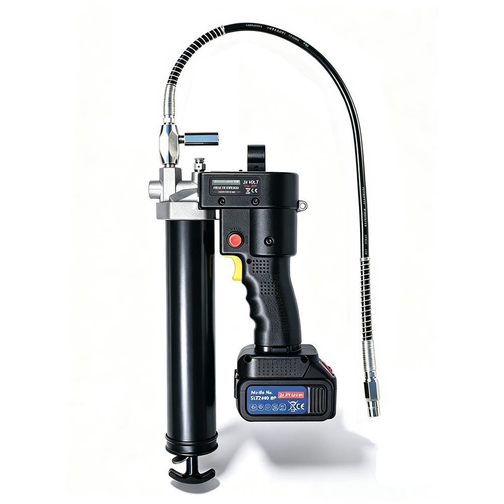 SENLITE SLT2400 cordless electric grease gun with hose vertical side