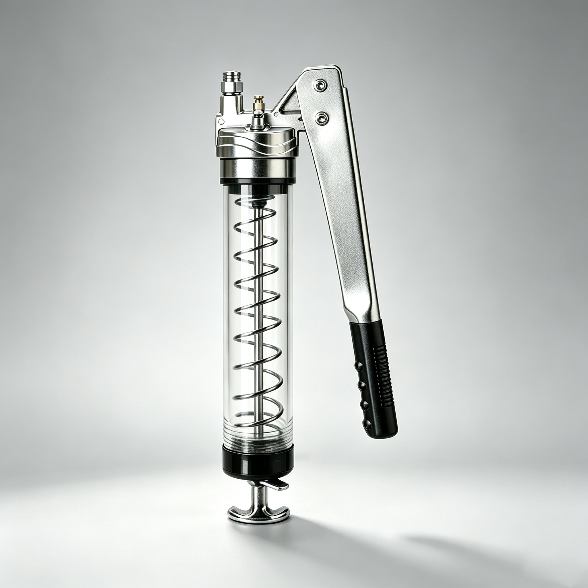 SENLITE 900cc Clear Barrel Heavy-Duty Lever Action Grease Gun cordless electric grease gun transparent manual lever front view