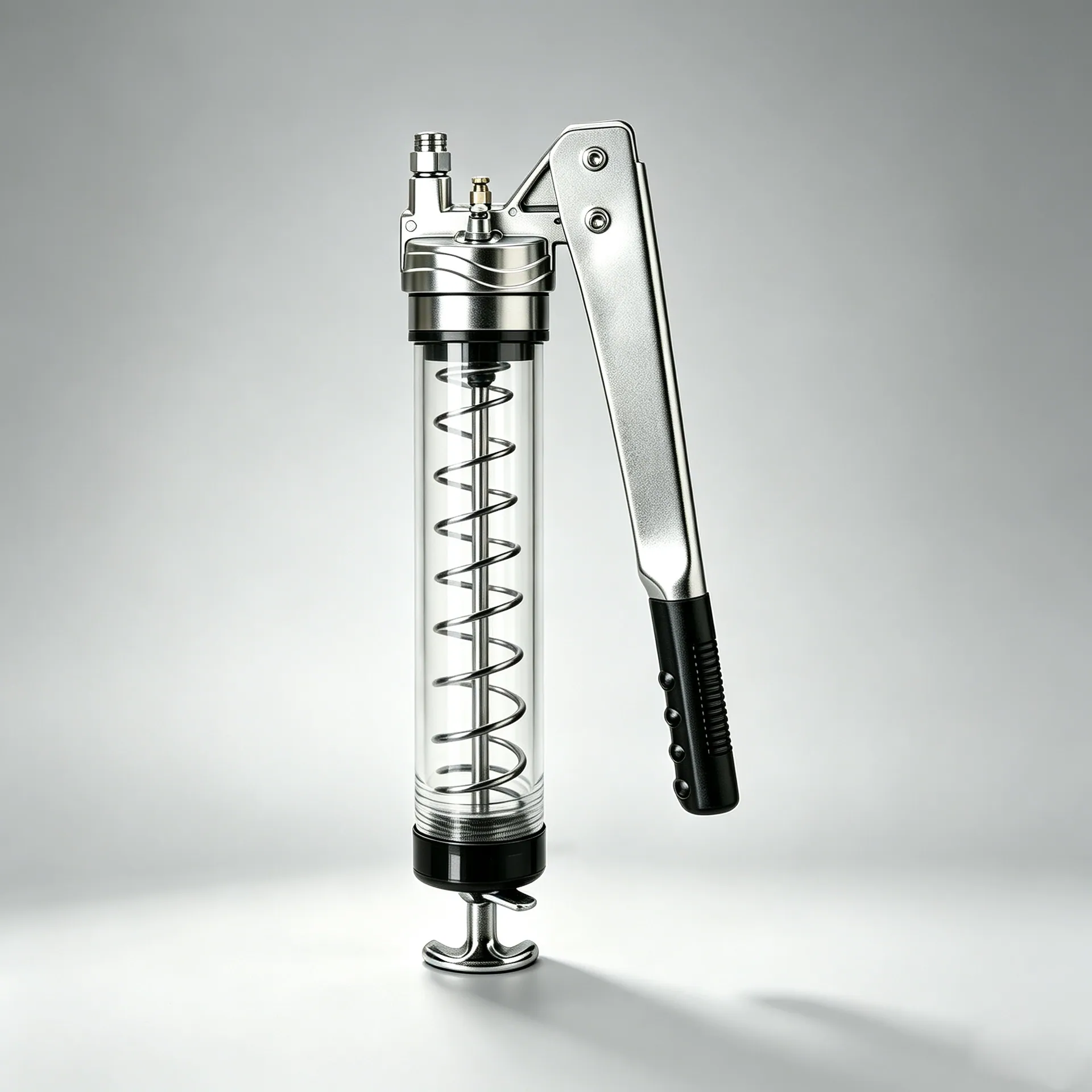 SENLITE 900cc Clear Barrel Heavy-Duty Lever Action Grease Gun cordless electric grease gun transparent manual lever front view